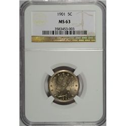 1901 V-NICKEL NGC MS63