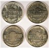 Image 2 : 4 DIFFERENT JEFFERSON NICKELS (42,45,50,83) UNCS