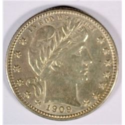 1909-D BARBER QUARTER AU-58
