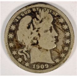 1909-O BARBER QUARTER GOOD