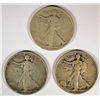 Image 1 : 3-1920-S WALKING LIBERTY HALF DOLLARS "GRADING SET" (GOOD,VG,FINE)
