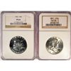 Image 1 : 1961 NGC MS64 & 1962 NGC PF-65 FRANKLIN HALF DOLLARS