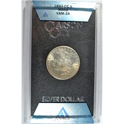 1884-CC GSA MORGAN SILVER DOLLAR, ANACS MS-62 NO BOX OR COA