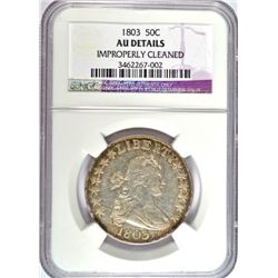 1803 BUST HALF DOLLAR NGC AU-55 DETAILS