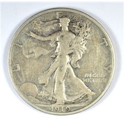 1919 S WALKING LIBERTY HALF DOLLAR FINE +