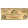 Image 1 : 1861 $3 CITY TREASURY WARRANT NOTE