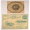 Image 1 : 1862 TEN CENT US NOTE & 1862 TEN CENT SUMMIT BANK NOTE CUYAHOGA FALLS, OH