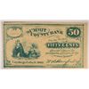 Image 1 : 1862 FIFTY CENT SUMMIT BANK NOTE CUYAHOGA FALLS, OH