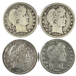 4-1909 BARBER QUARTERS "GRADING SET" (GOOD,VG,FINE,VF)