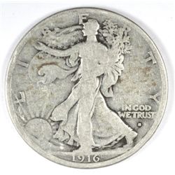 1916-S WALKING LIBERTY HALF DOLLAR VG