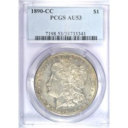 1890-CC MORGAN DOLLAR PCGS AU 53