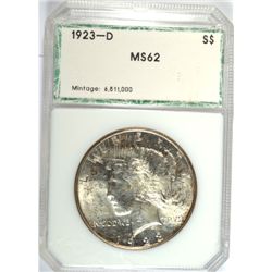1923-D PEACE DOLLAR PCI MS62