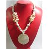 Image 1 : 505CTW PHILIPPINE CAPIZ ROSE PENDANT BEADED NECKLACE 20
