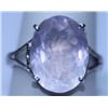 Image 1 : 24.70 CTW ROSE QUARTZ RING .925 STERLING SILVER