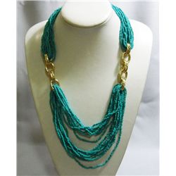 450CTW FASHIONISTA 18INCH LONG SKY BLUE BEADED CHAINED