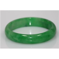 CHINESE GREEN JADE BANGLE; DIAMETER 2.4 IN