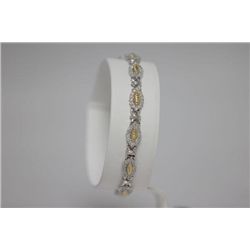 1.25 CTW DIAMOND BRACELET GOLD PLATED .925 STERLING SIL