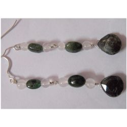 Natural 24.65ct Emerald/Semi Precious Earring .925 Ster