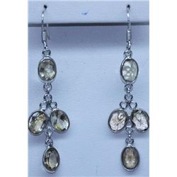 12.55 CTW CITRINE EARRINGS .925 STERLING SILVER