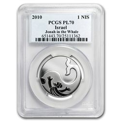 2010 Israel Jonah in the Whale Silver 1 NIS PL-70 PCGS