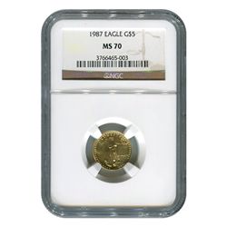 Certified American $5 Gold Eagle MS70 NGC (date of our