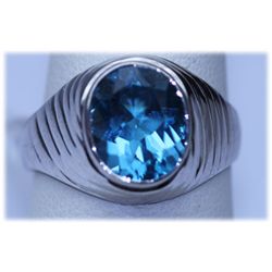 28.75 CTW BLUE TOPAZ RING .925 STERLING SILVER