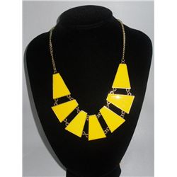 245CTW 7-SLABS YELLOW BRASS NECKLACE;18INCH