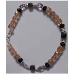 Natural 108.50ct Amethys/Semi Precious Bracelet .925 St