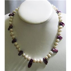 250CTW PHILIPPINE WHITE BIWA PEARL AND PURPLE KISHI PEA