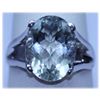 Image 1 : 22.40 CTW GREEN AMETHYST RING .925 STERLING SILVER