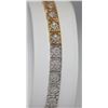 Image 1 : 0.70 CTW DIAMOND BRACELET GOLD PLATED .925 STERLING SIL