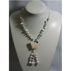 WHITE TURQUOISE BEADED