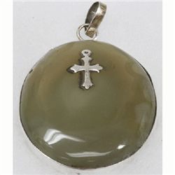 Natural 24.03g Semi-Precious Pendant .925 Sterling