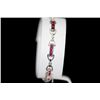 Image 1 : CREATION DIAMOND AND RUBY BRACELET .925 STERLING SILVER