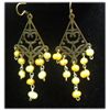 Image 1 : AGED YELLOW PEARL DANGLING EARRINGS;AUTHENTIC PHILIPPIN