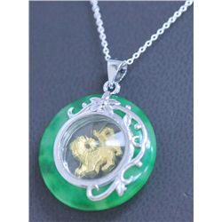 GREEN JADE PENDANT YEAR OF THE TIGER NECKLACE