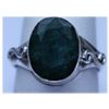 Image 1 : 23.75 CTW EMERALD  RING .925 STERLING SILVER