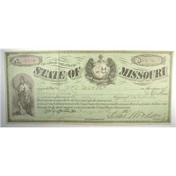 1874 $22 STATE OF MISSOURI NOTE