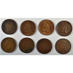 8 DIFFERENT INDIAN HEAD CENTS (65,75,76,79,02,03,06,07) GOOD-AU