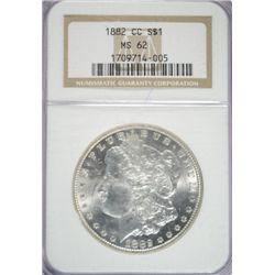 1882-CC MORGAN DOLLAR NGC MS62 WHITE