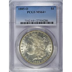 1885-O MORGAN SILVER DOLLAR, PCGS MS-64+  WHITE