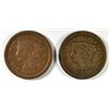 Image 1 : 1853 & 1856 F/VF LARGE CENTS