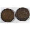 Image 1 : 1843 VF & 1844 F/VF LARGE CENTS