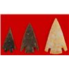 Image 1 : 3 Texas Archaic Arrowheads Marshall Points