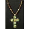 Image 1 : Signed Sterling Silver & Turquoise Cross Necklace