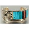 Image 1 : Signed Sterling Silver & Turquoise Indian Bracelet