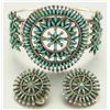 Image 1 : Zuni Needlepoint Turquoise Bracelet & Earrings Set