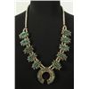 Image 1 : Sterling & Turquoise Squash Blossom Necklace Set