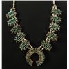 Image 2 : Sterling & Turquoise Squash Blossom Necklace Set