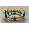 Image 1 : Zuni Silver & Gold Bracelet Signed